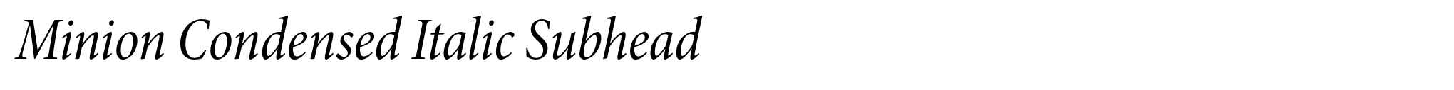 Minion Condensed Italic Subhead image